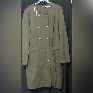 Nanette Lepore Olive Long Sleeve Coat